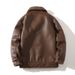 Men's Casual Faux Leather Fleece-Lined Jacket With Notched Lapel, Single-Breasted, Windproof & Warm Winter Coat For Outdoor & Daily Wear ( M-5XL)_viptrois.com