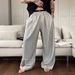Men's Summer Double Layer Waist Color Block Striped Casual Pants Straight Leg Loose Trendy Wide Leg Trousers_viptrois.com