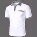 2025d 2024 Summer Polo Shirt Houndstooth Short Sleeve Turn-down Collar T-shirt Casual Fit Top Men's Clothing_viptrois.com
