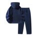 Women's 2-Piece Lounge Set Notch Lapel Half Zip Sweatshirt And Wide Leg Joggers Outfit_viptrois.com