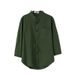Men's Clothing Spring and Summer Cotton and Linen 7 Quarter Sleeve Shirt Men's Linen Round Neck Solid Color Mid Sleeve Trendy Short Sleeved Shirt_viptrois.com