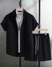 Men's Clothing Casual Shirt Short Sleeved Beach Pants Suit_viptrois.com
