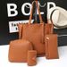 Women's Bags New Lychee Pattern Four Piece Women's Bag Fashionable And Simple All Match Handbag Large Capacity Women's Bag Trend_viptrois.com