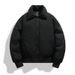 Men's Winter Short Puffer Jacket Retro Baseball Style Coat Loose Thickened Warm Casual Outerwear_viptrois.com