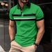 New Male Golf Stripe Polo Men's Casual Short-Sleeved Polo Shirt Solid Color Lapel Fashion Business Sports Breathable T-Shirt Top_viptrois.com
