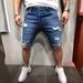 Men's Clothing New Denim Shorts With Holes Slim Fit Men's Mid Pants Men's Mid Pants_viptrois.com