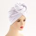 New solid color ethnic Baotou hat three dimensional twist ball turban hat_viptrois.com
