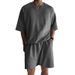 Men's Clothing new summer shorts short sleeves men's terry casual round neck sports men's two piece suit_viptrois.com