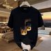 2024 Summer New Pi Shuai Chao Brand Printed Loose Casual Pure Cotton Short Sleeved T-shirt Versatile Top For M And_viptrois.com