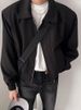 American Trendy Brand Black Shoulder Padded Short Coat Men's Autumn And Winter Ruffian Handsome High-end Sense Early Autumn Trendy Men's Bomber Jacket_viptrois.com