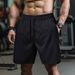 Shorts Men Summer Solid Color Large Size Loose Casual Pants Men Thin Quick Drying Running Sports Fitness Five Point Pants_viptrois.com