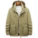 Spring And Autumn Men's Jacket Casual Stand-Up Collar Loose Jacket Multi-Pocket Removable Hat Outdoor Jacket_viptrois.com
