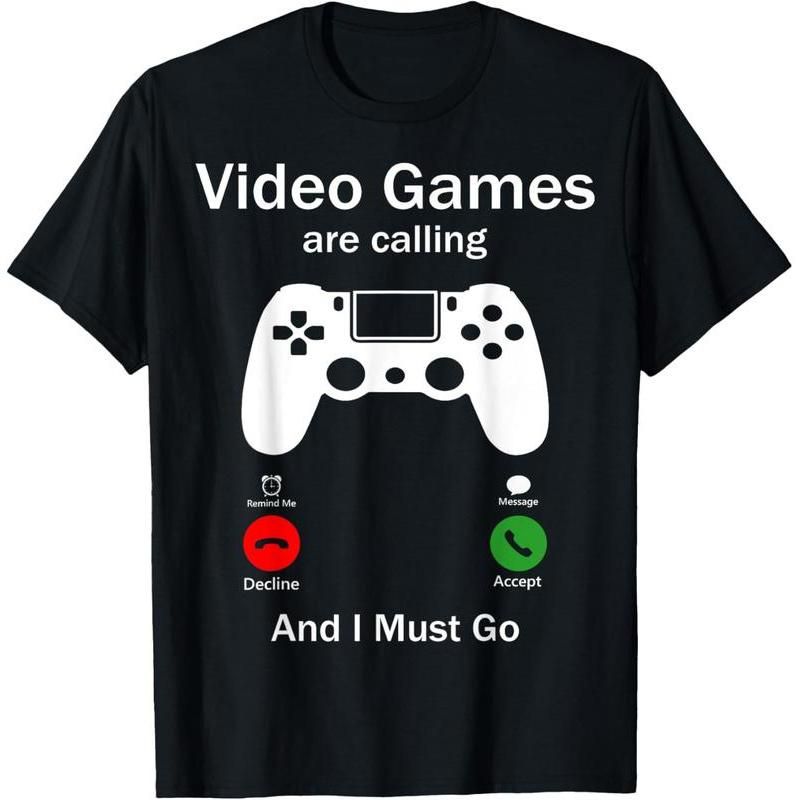 100% Algodón Videojuegos Están Llamando Y Debo Ir Camiseta Divertida De Consola Gamer_viptrois.com