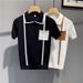 Men's Clothing Summer Polo Shirt Men's Short Sleeved Net Celebrity Trend Brand Knitted Half Sleeved Ice Silk T Shirt BritishSlim And T Shirt Top_viptrois.com
