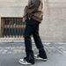Men's Clothing High Street Vibe Style Zipper Slit Casual Pants Men Ins Trendy Brand Loose Straight Workwear Flared Trousers_viptrois.com
