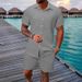Men's Summer Casual Button-Up Shirt & Shorts Set – Breathable Polyester, Quick-Dry & Lightweight For Beach, Travel & Streetwear– S-XXXL_viptrois.com