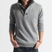 Nordmann Foreign Trade Two-Piece Stand Knitted Shirt Collar Men's Pullover Plus Size Solid Color Sweater_viptrois.com