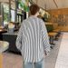 Men's Clothing Striped Long Sleeved Shirt Loose And Versatile Handsome Casual Shirt_viptrois.com