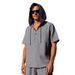 Men's New Linen Hooded Short-sleeved T-shirt Fashion Simple Loose Pullover Henley Shirt Tops_viptrois.com