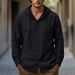 Men's Clothing Breathable Linen-Blend Hooded Shirt Jacket – Oversized Pocket Detail (S-3XL, 4 Colors)_viptrois.com