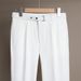 Men's Slim-Fit Cropped Dress Pants, Business Casual, Wrinkle-Free, Straight-Leg, Summer Lightweight, Office & Smart Outing (Black/White/Charcoal)_viptrois.com