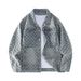 Men's Clothing Men's Fashion Brand Retro Washed Distressed Jacquard Denim Jacket Loose Casual Versatile Full Print Couple Jacket_viptrois.com
