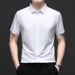 Men's Clothing Men's Short Sleeved Shirt Men's Summer Elastic Business Casual Solid Color Ice Silk Shirt Men's Wear_viptrois.com