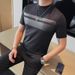 2024 Summer New Men's Short-sleeved T-shirt Chest Patch Contrasting Color Men's Elastic Half-sleeved Bottoming Shirt Round Neck Tide_viptrois.com