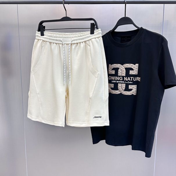 Men's Clothing High Street Men's Summer Shorts Fashion Embroidered Terry Sports Shorts Men's Casual Shorts B2gne2244_viptrois.com
