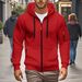 Loose Large Size Men's Trendy Innovative Multi Pocket Zipper Cardigan Sweatshirt Jacket Hoodie_viptrois.com