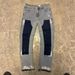 Men's Clothing Men's Denim Cargo Pants, European And American Fashion, Popular On Instagram Style, Stretch Patch Denim Layered Flared Pants 07_viptrois.com