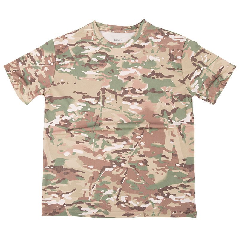 Children's Camouflage Physical Training Suit Short Sleeved Suit Men's Summer Round Neck T Shirt School Students Quick Drying Mesh T Shirt_viptrois.com