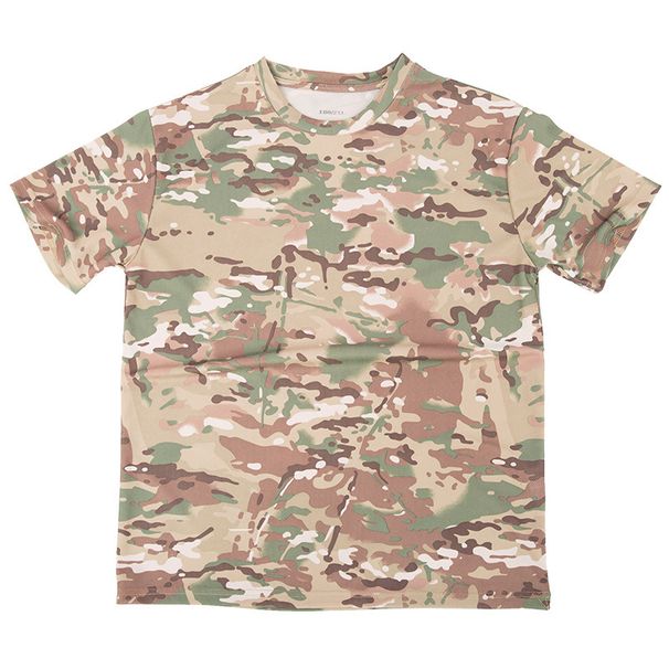 Children's Camouflage Physical Training Suit Short Sleeved Suit Men's Summer Round Neck T Shirt School Students Quick Drying Mesh T Shirt_viptrois.com