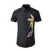 Men's Clothing Men's Slim Fit Casual Shirt Short Sleeved Trendy Brand Top With Large Phoenix Logo Cotton Fabric Youthful Fashion Style_viptrois.com