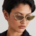 Small luxury cat eye diamond sunglasses for women ins high end catwalk party silver metal frame butterfly sunglasses_viptrois.com