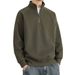 Pure Half-Zip Sweatshirt For Men, Spring And Autumn, American Style, Trendy Brand, Loose Fit, Base Layer, Stand Collar,_viptrois.com
