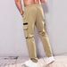 "Men's Work Pants Casual Loose Fit Straight Leg Trousers - Comfortable Polyester Fabric For All Seasons (Black, Grey, Military Green, Khaki)_viptrois.com