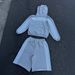 Unisex Striped Casual Hoodie Set With 3D Embroidery Design - Spring Couple Outfits In Grey (S/M/L/XL)_viptrois.com