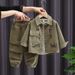 Kid's Clothing Boys Autumn Suit Collection Eight Seasons New Children's Handsome Baby Spring And Autumn Trendy Corduroy Two Piece Suit Trendy_viptrois.com