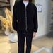 Men’s Clothing Suits Casual Lapel Zipper Solid Color Jacket And Trousers Two Piece Suit_viptrois.com