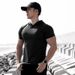Men's Clothing Quick Dry Sports T-Shirt Hooded Slim Fit With Quick Drying Short Sleeves For Muscle Training Running Basketball And Fitness Summer_viptrois.com