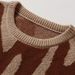 New, Contrasting Color Crew Neck Women's Sweater Retro Lazy Loose Trend Knitted Sweater_viptrois.com