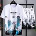 Summer New Casual Ice Silk Set For Men Teen Boys Trendy Short Sleeve T-Shirt And Shorts Sports_viptrois.com