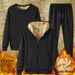 Pure New Lamb Wool Winter Fleece Men's Cross-Border Long Sleeve Sweatshirt Three-Piece Set Wholesale_viptrois.com