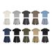 Men's Clothing Fashion Brand Heavy Scattered Green Pattern Large Size Men's Short Sleeved T Shirt Shorts Suit Men_viptrois.com