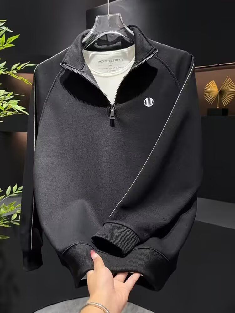 Men's Clothing Autumn Style, Simple, Loose, Versatile, Fashionable Men's Long Sleeved Crew Neck Hoodie_viptrois.com