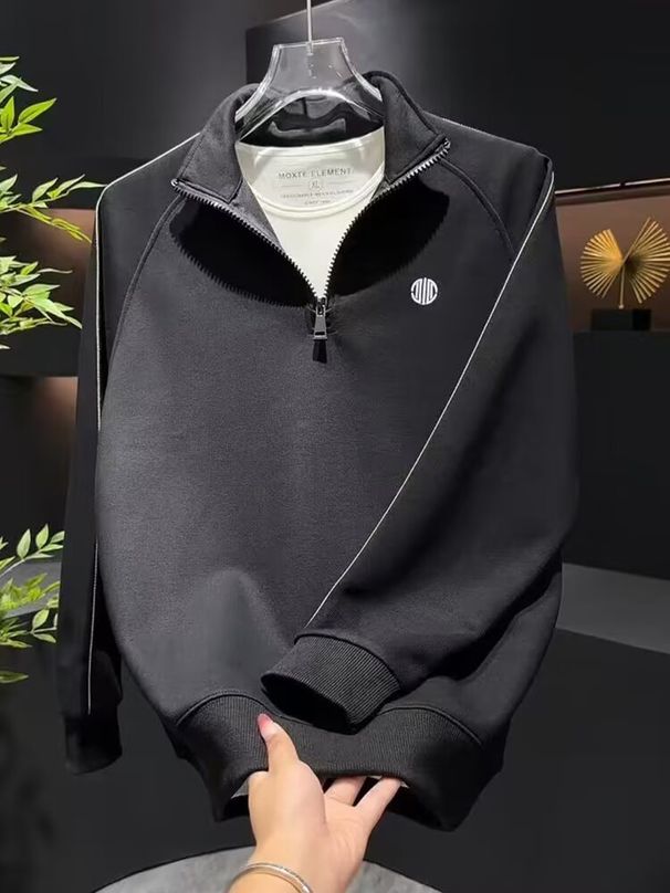 Men's Clothing Autumn Style, Simple, Loose, Versatile, Fashionable Men's Long Sleeved Crew Neck Hoodie_viptrois.com