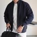 Men's Stand Collar Zip-Up Jacket – Minimalist Streetwear Pullover In Black/Grey/Navy | Oversized Casual Long Sleeve Coat (M-3XL)_viptrois.com