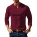 Men's Corduroy Button-Up Sweatshirt – Vintage-Inspired Long Sleeve Shirt For Casual & Layered Looks_viptrois.com
