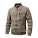 Men's Vintage Cotton-Blend Multi-Zip Jacket - Lightweight Casual Outerwear For Autumn & Winter (Black, Olive, Brown, Khaki)_viptrois.com